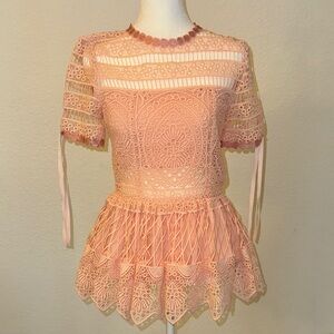 Alexis Pink Asymmetrical Ruffled Blouse